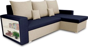 Narożnik z funkcją spania SAM1 Granatowy/Kremowy