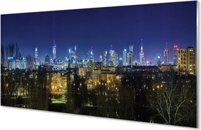 Panel Szklany Nocny Pejzaż Warszawy
