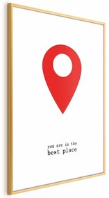 Plakat The best place 40x60 cm z ramą złotą z marginesem ARTGEIST B