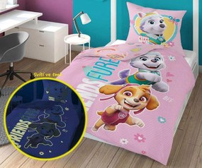 PrzytulneMieszkanie.pl PrzytulneMieszkanie.pl Świecąca pościel PAW PATROL Friends furever różowa Rozmiar pościeli: 70 x 80 cm | 140 x 200 cm