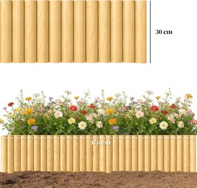 Outsunny Płot ogrodowy z drewna 176 cm x 30 cm, elementy płotu dla ogrodu, rabat kwiatowych i bariera dla zwierząt | Aosom PL
