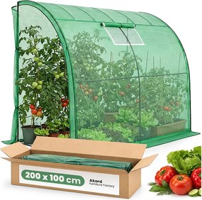 Szklarnia ogrodowa foliowa przyścienna 1 drzwi 1 okno Zielona 100x200x210 cm