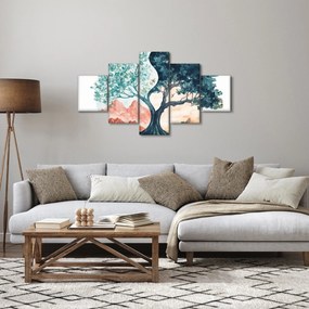 Obraz – Akwarelowe drzewo pełne życia (125x70 cm)