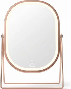 Lusterko Do Makijażu PREMIUM Kosmetyczne POŁYSK Metalowe PODŚWIETLANE LED