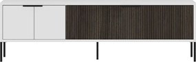 Stojak pod TV – 150 cm x 45 cm x 30 cm – Biały i orzechowy – MDF