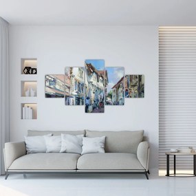 Obraz - Aleja starego miasta, malarstwo akrylowe (125x70 cm)