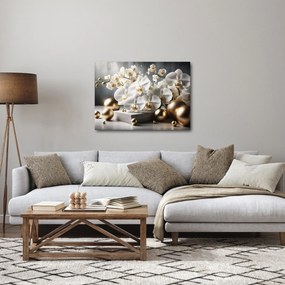 Obraz - Orchidea i złote kule (70x50 cm)
