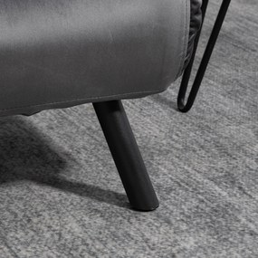 HOMCOM Sofa rozkładana 2 osobowa z Poduszkami Komfortowa i Funkcjonalna Maksymalne obciążenie 120kg 102x73x81cm Ciemnoszara | Aosom PL