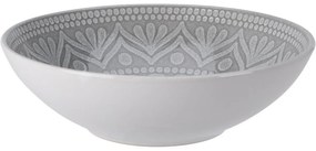Głęboki talerz kamionkowy Ethnic, śr. 18 cm, szary