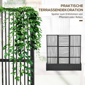 Outsunny Donica na kwiaty z ramką, doniczka na kwiaty, odporna na warunki atmosferyczne, 103 cm x 103 cm x 29 cm, Brązowa