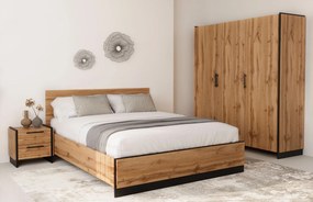 Szafa trzydrzwiowa do przechowywania dąb wotan + czarny C0-Z39