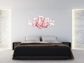 Obraz przy użyciu techniki drippingu (125x70 cm)