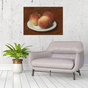 Obraz - Henri Fantin-Latour, Three Peaches on a Plate, reprodukcje (70x50 cm)