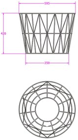 Stelaż do stolika konferencyjnego STILO, 600 x 420 mm, czarny