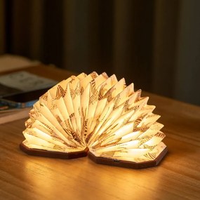 Ciemnobrązowa lampa stołowa ze ściemniaczem (wys. 3,5 cm) Velvet Accordion – Gingko