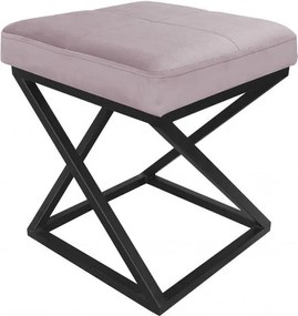 Pufa ZOA tkanina Welur loft ławka podnóżek metal : Kolor Stelaża - Czarny , Kolor tkaniny - VELVET - MG55, Typ tkaniny - Velvet