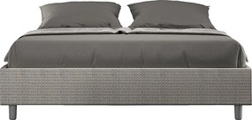 Łóżko wyposażone w stelaż z listwami tapicerowane 160x210 tkaniny Labirinto 02 Szary Azelia