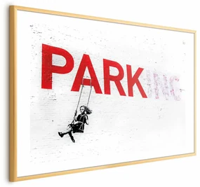 Plakat Parking 60x40 cm z ramą złotą z marginesem ARTGEIST B