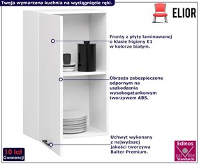 Biała minimalistyczna górna szafka kuchenna 50 cm  M9-D16