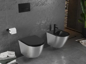 Mexen Lena bidet wiszący, czarny mat/srebrny wzór linie - 35224873