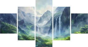 Obraz - Dolina wodospadów (125x70 cm)