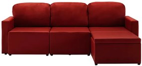 Rozkładana sofa modułowa bordowa - Odi 4Q
