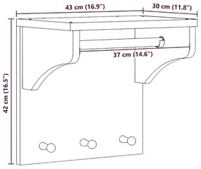 Mały wieszak ścienny na ubrania biały - Hangis