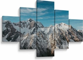 Obraz ośnieżonych szczytów, Fiordland (125x70 cm)