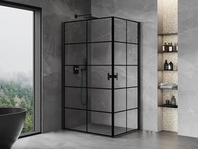 Mexen Mist-B Duo kabina prysznicowa uchylna 70 x 90 cm, czarna kratka, czarna - 8A2-070L-090P-70-77