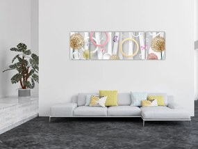 Abstrakcyjny obraz z dmuchawcami (170x50 cm)