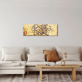 Obraz - Mozaika drzewo życia (z zegarem) (90x30 cm)