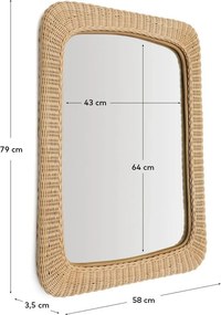 Lustro ścienne z rattanową ramą 58x79 cm Zilna – Kave Home