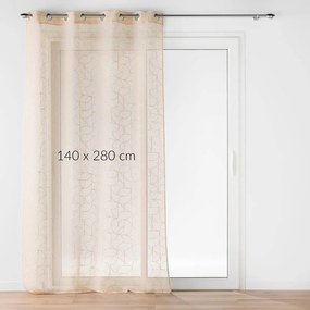 Firana na przelotkach ze złotym nadrukiem, LOUXOR, 140 x 280 cm