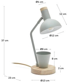 Miętowa lampa stołowa z metalowym kloszem (wys. 37 cm) Katia – Kave Home