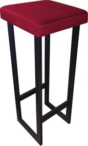 Hoker ALEX krzesło barowe tkanina Welur podstawa metalowa : Kolor Stelaża - Czarny , Kolor tkaniny - VELVET - MG31, Wysokość - 90 cm