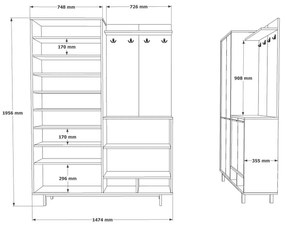 Zestaw do przedpokoju Osy Green and Oak