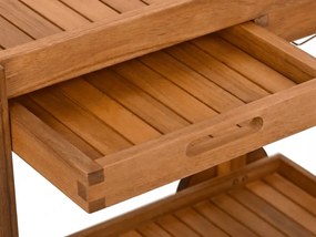 Ogrodowy stolik serwujący na kółkach GRIL PARTY, drewno akacjowe