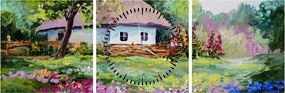 Obraz - Domek (z zegarem) (90x30 cm)