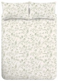 Zielono-kremowa bawełniana pościel dwuosobowa 200x200 cm Thea Floral – Bianca