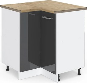Szafka narożna antracyt wysoki połysk 75.6x60x81.6 r-line