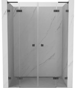 Mexen Lunar L Duo drzwi prysznicowe uchylne 140 cm, transparent, gun gray szczotkowany - 834DL-140-000-66-00