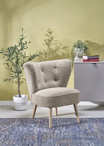 MOCCA Fotel wypoczynkowy Cappucino SVEN TEDDY Nowoczesny Boho Drewno
