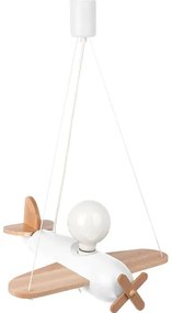 Biało-naturalna lampa wisząca dla dzieci samolot - S201 L4-P77