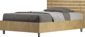 Łóżko bez stelaża 120x200 Prosty zagłówek z listwami dąb naturalny Ankel