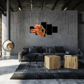 Obraz kameleona na gałęzi (125x70 cm)