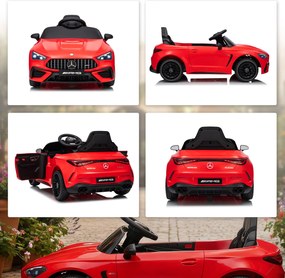 AIYAPLAY Elektryczny samochód dla dzieci, Mercedes-Design, silniki 12V, pilot zdalnego sterowania, LED-światła, muzyka, dla dzieci 3–6 lat, Czerwony