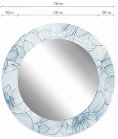 Lustro okrągłe MORENA FLOWERS 70cm niebieskie BALTICA DESIGN