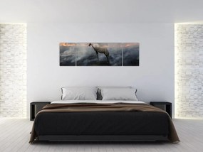 Obraz kozicy w płomieniach (170x50 cm)