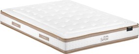 Materac 140 x 190 cm hybrydowy ze sprężynami kieszeniowymi 7 stref i pianką z pamięcią kształtu, grubość 28 cm – MEYANI od YSMÉE