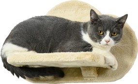 PawHut Schodki dla Kotów do Montażu na Ścianie 40cm Beżowe Schody dla Kota z Miejscem do Wypoczynku i Zabawy | Aosom PL